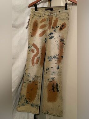 Kenko Women's Jeans Rhinestone Accents size 27 NWT Festival Boho Weirdcore